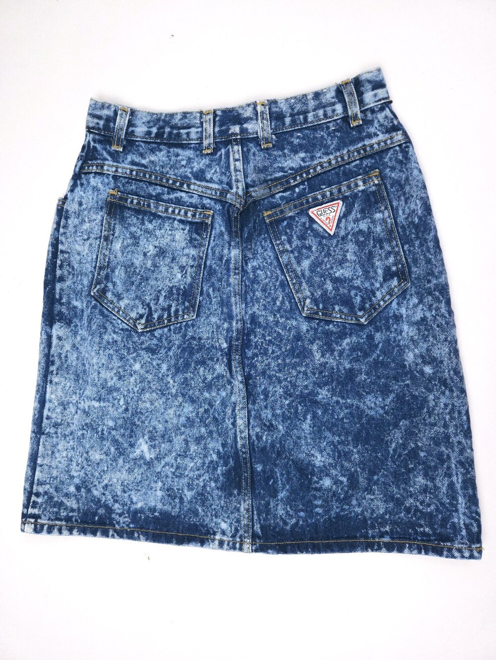 Guess Jeans X Georges Marciano Acid Washed Denim Jean Skirt Vintage 80s 26x19